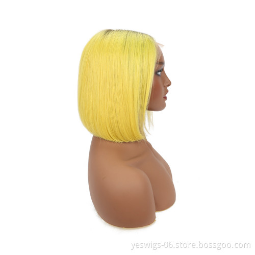 1b/Neon Color Lace Front Bob Wig HD Short 1B 613 Blonde Pink Blue Gray Hot Pink Neon Purple Rainbow Hair Ombre Color Bob Wig